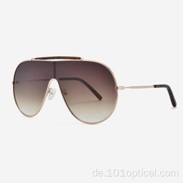 Oversized-Sonnenbrille für Damen und Herren aus Metall